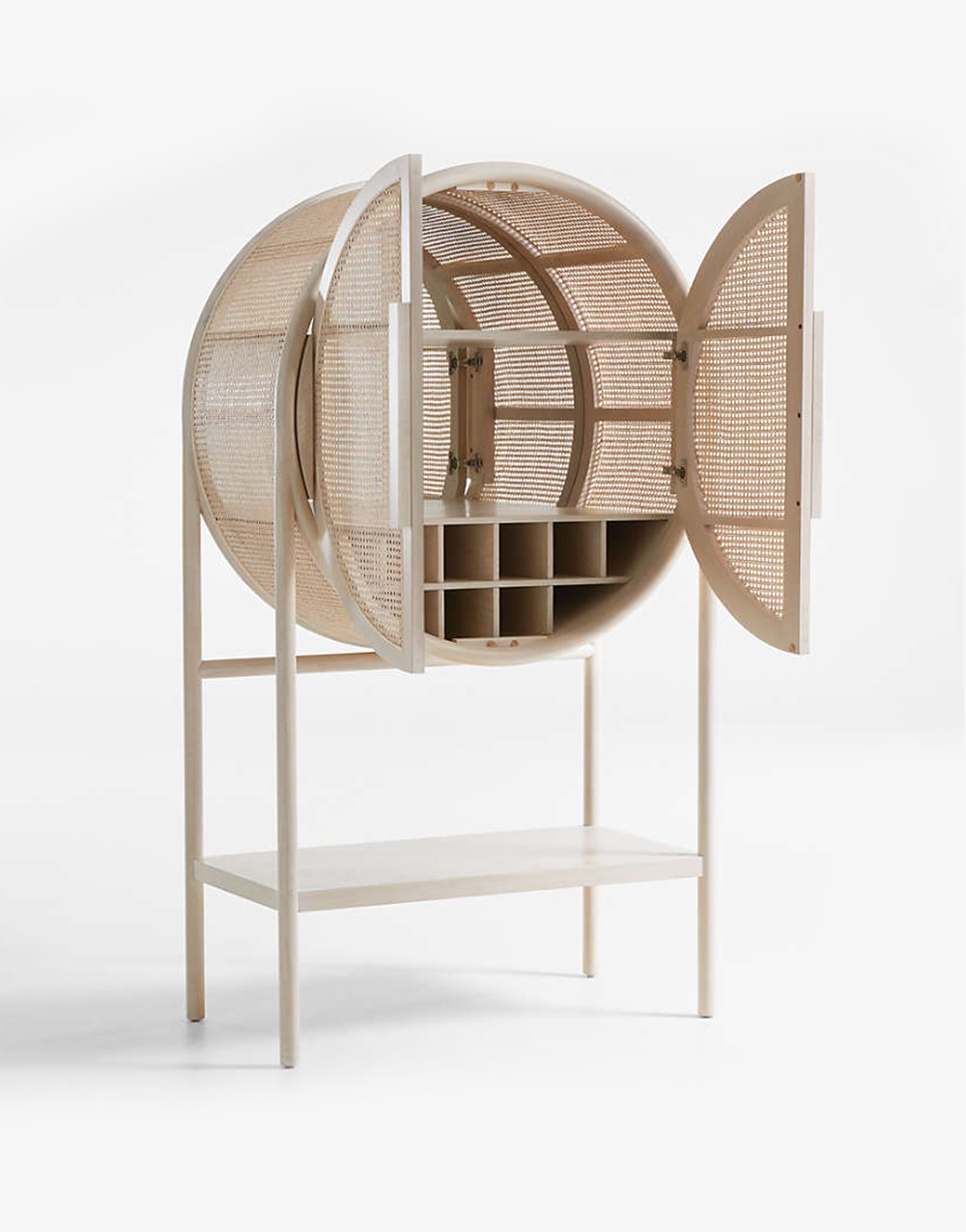 Whitewash Cane Bar Cabinet - Imagen 5